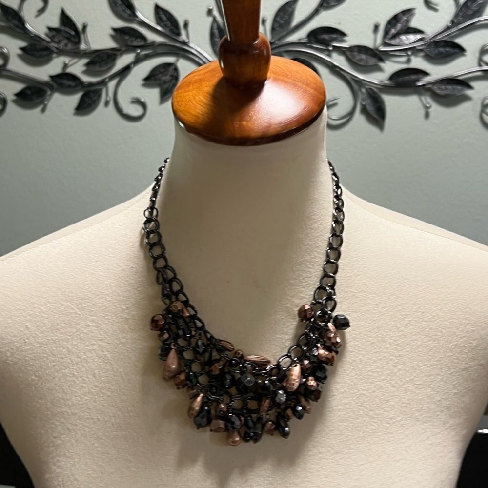 Premier Designs “Expresso” Black and Brown Beaded Necklace #PDNK2